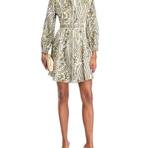 Veronica Beard White and Gold Mini Dress